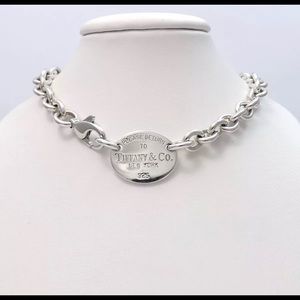 Tiffany & Co oval dog tag necklace